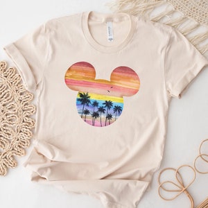 Watercolor Mickey Ear Shirt, Disney Shirt, Disney Shirt for Women, Women&#39;s Unisex Disney T-Shirt, Disney Mickey Silhouette Shirt,