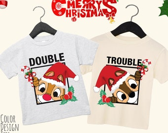 Chip y Dale Christmas shirt, Double Trouble Shirt, Disney Christmas Couple Shirts, Disney Vacation shirt, Brother Shirt