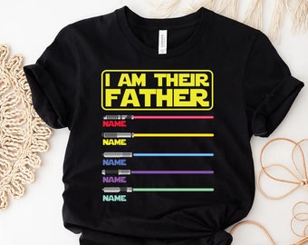 Ich bin ihr Vater personalisiertes Shirt, Papa Shirt, Vatertag, Star Wars Vater Shirt, Custom Shirt mit Lichtschwert, Papa Shirt