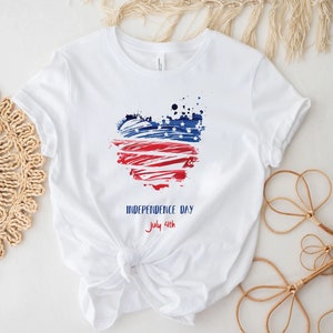 USA Flag Heart Shirt, 4th Of July Shirt, Patriotic Shirt, Independence Day Shirt, Gift For Women, American Flag Shirt, 4th Of July Shirt,
