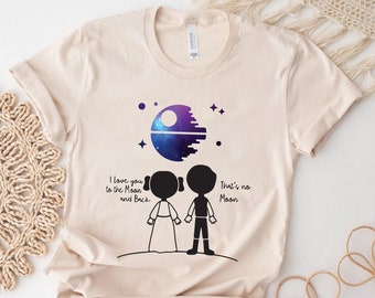 Star wars I Love You To The Moon Shirt, Disney Love Shirt,. Star wars love Shirt, Couple Shirt, Couple Gift