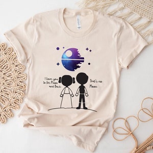 Star wars te amo a la camisa de la luna, camisa de amor de Disney,. Camisa de amor de Star Wars, camisa de pareja, regalo de pareja