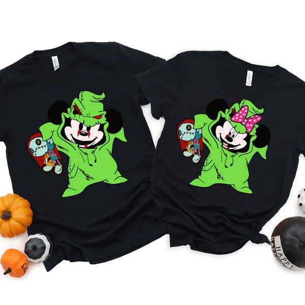 Oogie Boogie Shirt, Oogie Boogie Mickey Minnie Shirt, Disney Couple Shirt, Mickey Halloween Shirt