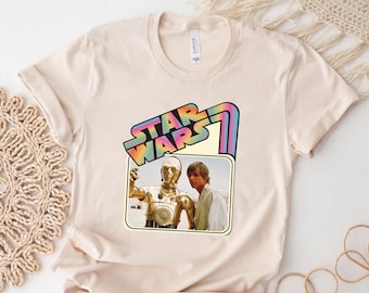Star Wars Retro shirt, Luke Skywalker, c3po, Star wars movie shirt, luke skywalker shirt