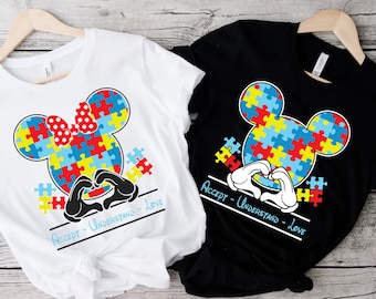 Accept Understand Love Minnie Mickey Shirt, Autism Awareness Shirt, Autism Support T-Shirt,  Special Education Teacher, Puzzle Piece Shirt,
