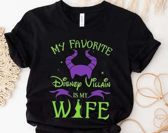 Mi villano favorito de Disney es mi camiseta de Wife Disney, camiseta de Disney para hombres, camiseta de hombre Disney Halloween, camiseta de la familia Disney