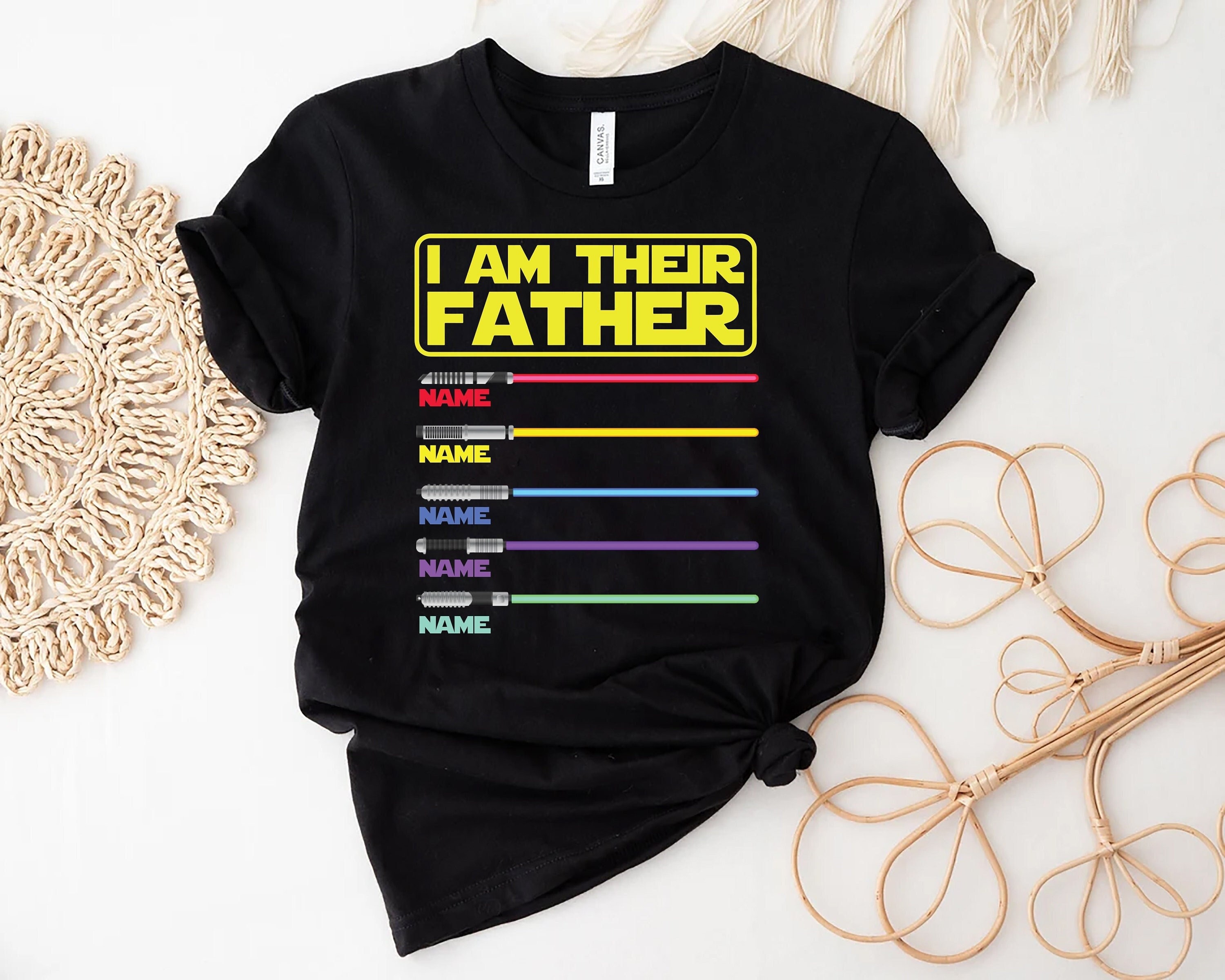 I Am Their Father Personalized Shirt, Dad Shirt, Fathers Day, Star Wars Father Shirt, Custom Shirt With Lightsabers, Daddy Shirt