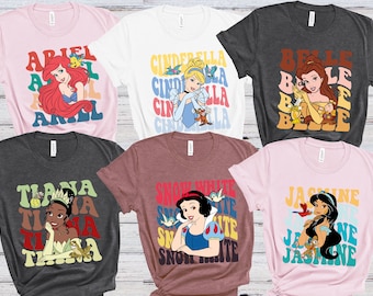 Disney Princess Shirt, Disney Princess Shirt, Disney Character Shirt, Disney Trip Shirt, Disney Belle, Cinderella, Jasmine, Rapunzel