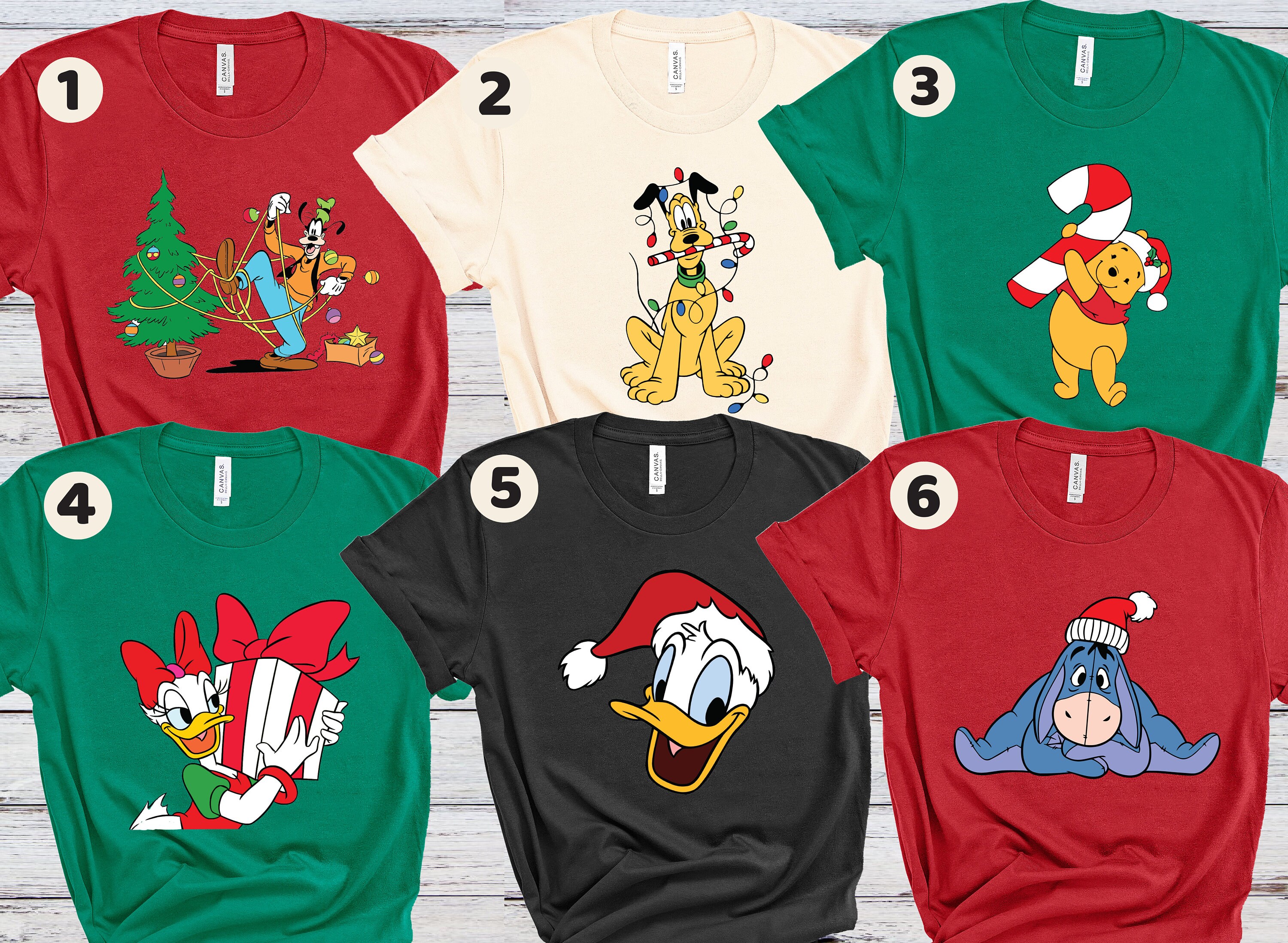 Disney Character Christmas Shirt Family Christmas Matching Etsy