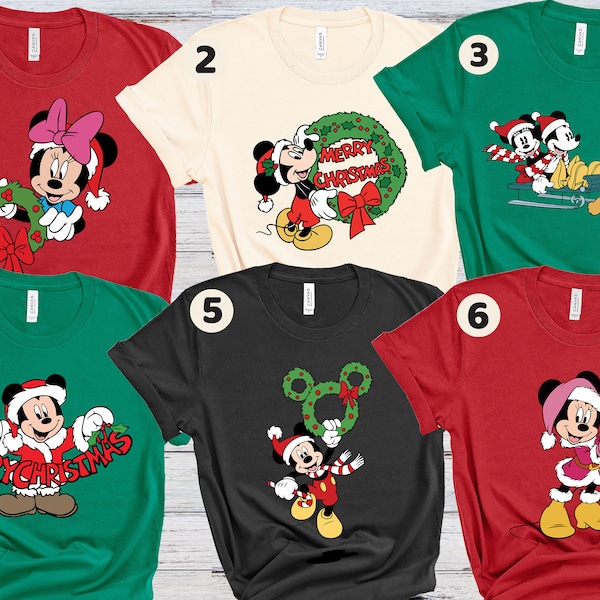 Disney Charakter Weihnachten Shirt, Familie Weihnachten Passendes Shirt, Weihnachtsparty Shirt, Weihnachtsgruppe Shirt, Weihnachten Custom Shirt