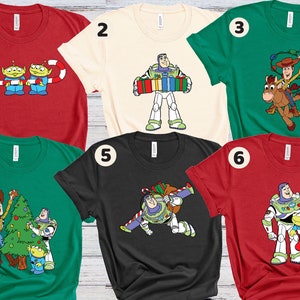 Toy Story Weihnachtshemden, Toy Story Weihnachtsfiguren Shirt, Baum Rex, Stich, Woody, Jessie, Buzz Lightyear, Christmas Family Tee