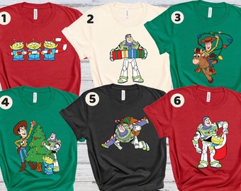 Toy Story Weihnachtshemden, Toy Story Weihnachtsfiguren Shirt, Baum Rex, Stich, Woody, Jessie, Buzz Lightyear, Christmas Family Tee