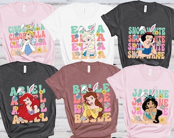 Disney Princess Easter Shirt, Princess Custom Easter Shirts, Disney Ariel Easter Shirts, Disney Snow White Easter Shirt, Cinderella Easter
