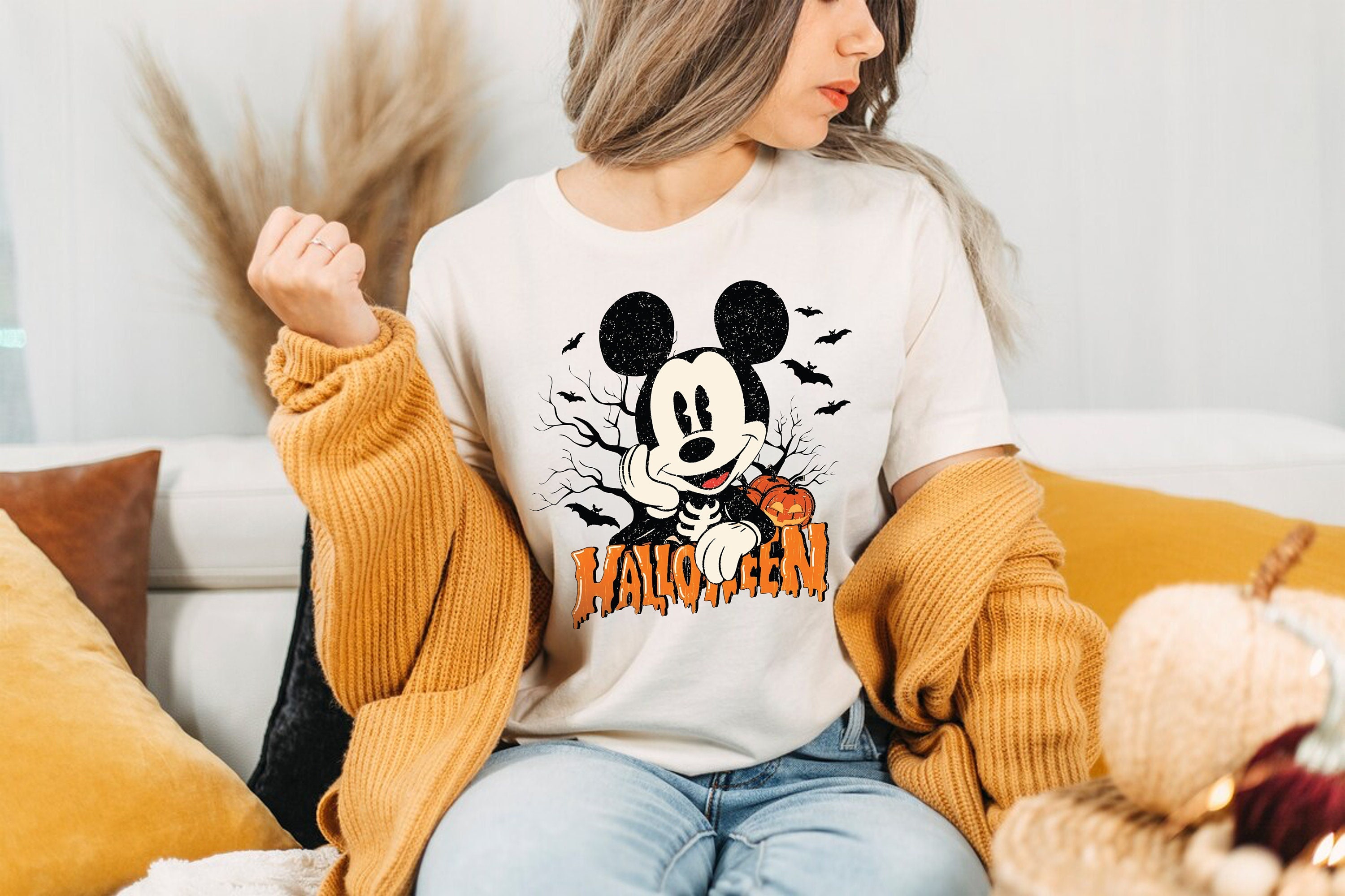Discover Camiseta Mickey Feliz Halloween Disney Divertido Vintage para Hombre Mujer