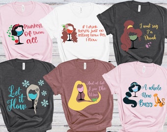 Princess Drinking Shirts, Wine Princess Shirts, Food and Wine Festival Shirts, Bibbity Bobbity Boo, Matching Vacation Shirt, Epcot Festival