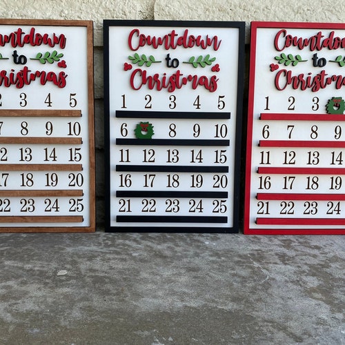 Chalkboard Christmas Countdown Sign Days Until Christmas Etsy