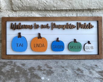 Personalized Pumpkin Patch Sign, Family Pumpkin Patch Sign, Welcome to Our Pumpkin Patch, Personalized Fall Sign, Halloween Family Sign