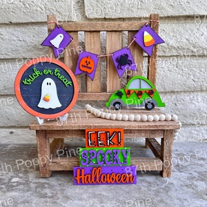 Halloween Tiered Tray Decor, Halloween Home Decor, Halloween Tiered Tray Decor Set, Halloween Tiered Tray, Halloween Tier Tray Signs, Wood