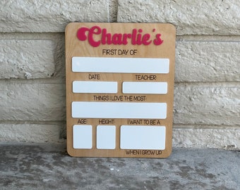 First Day of School Sign, 1st Day of School Sign, First Day of School Board, Reusable Back to School Sign, Personalized Back to School Sign