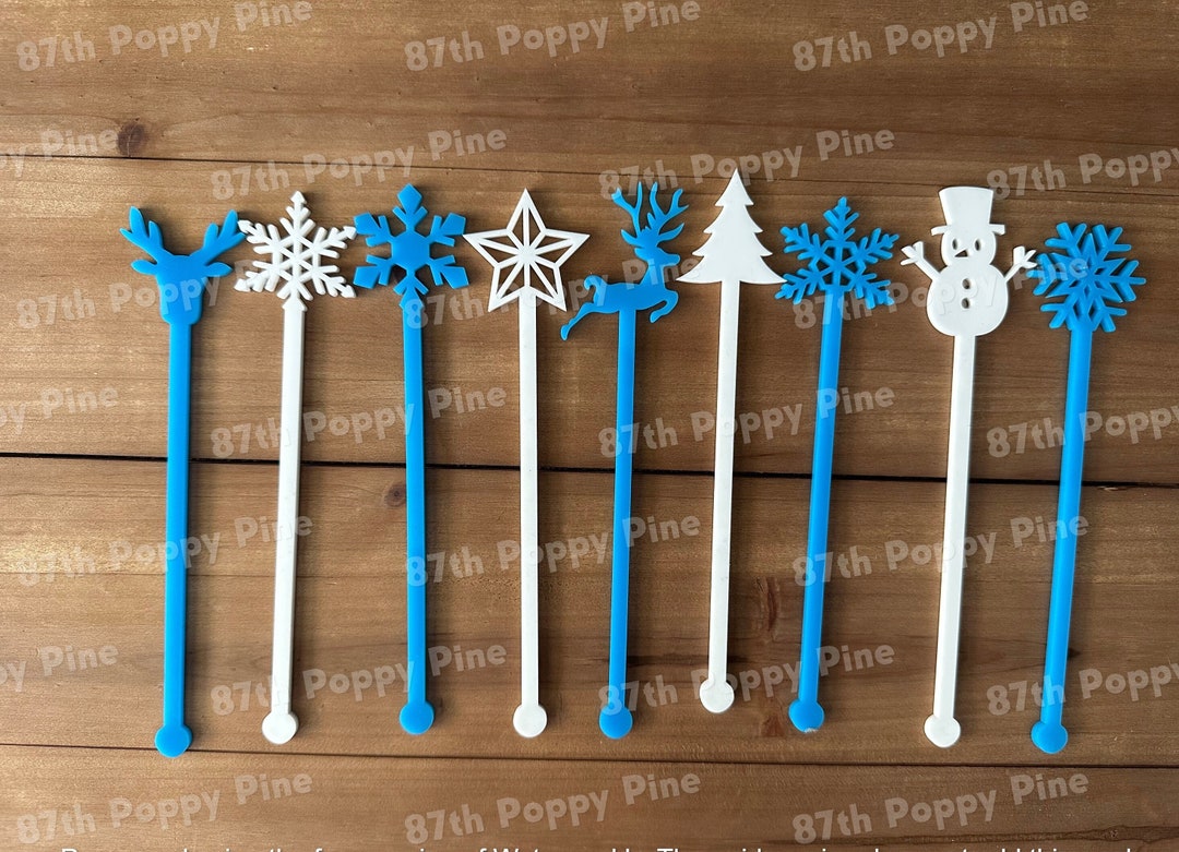 Christmas Stir Sticks, Christmas Barware, Beverage Mixing Swizzle