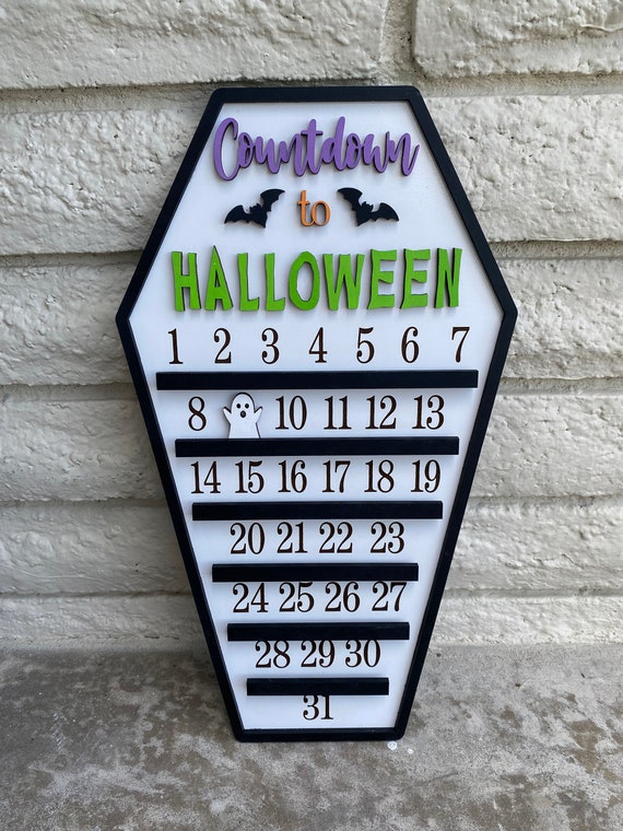 Countdown to Halloween Calendar With Moveable Ghost