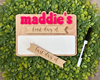 First & Last Day of School Sign Reusable, First Day School Sign, Dry Erase School Board, Back to School Photo Prop, Back to School Sign