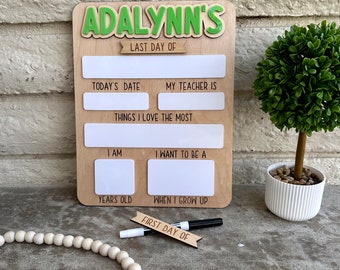 First Day of School Sign | Last Day of School Sign | First and Last Day of School Prop | Interchangeable School Sign Reusable Back to School