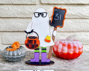 Halloween Ghost Chalkboard Countdown, Countdown to Halloween Calendar Ghost, Halloween Ghost sign, Halloween Ghost Countdown, Scary Ghost 3D