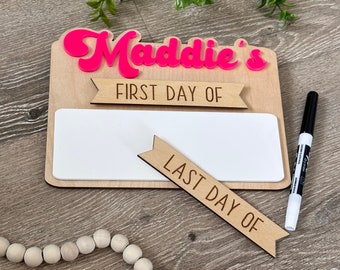 First & Last Day of School Sign Reusable, First Day School Sign, Dry Erase School Board, Back to School Photo Prop, Back to School Sign