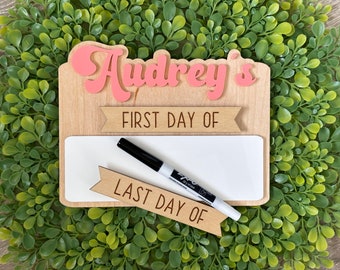 First & Last Day of School Sign Reusable, First Day School Sign, Dry Erase School Board, Back to School Photo Prop, Back to School Sign