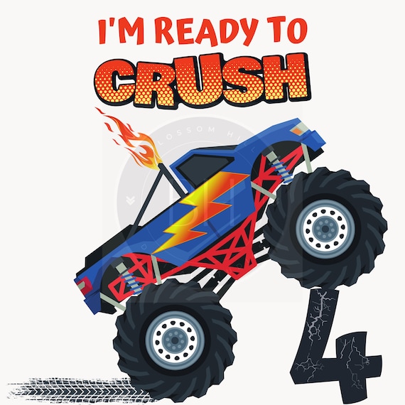 Kids Im Ready To Crush 4 Monster Truck 4th Birthday Shirt Boys Kids Im Ready To Crush 4 Monster Truck 4th Birthday Shirt Boys