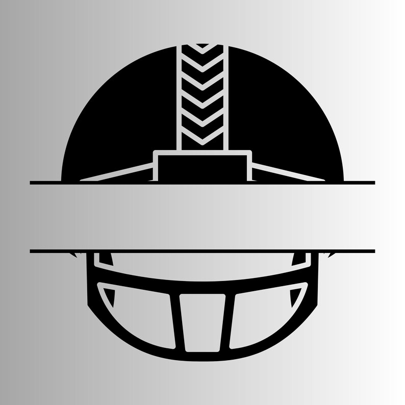 Sports Clipart Black Outline Split Football Helmet Name Frame Etsy