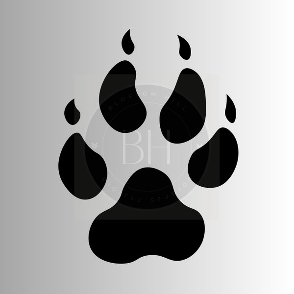 Wolf Paw SVG, Wolf Claw SVG, Wolf Paw Clipart, Instant Download, Wolf Paw PNG, Digital Art Transparent Background, Wolf Paw Silhouette