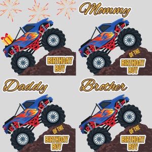 Monster Truck Pit Crew Aniversário PNGs, Camisetas de aniversário de Monster Truck, Aniversário de meninos, Downloads de PNG transparentes, Mamãe de aniversariante, Papai