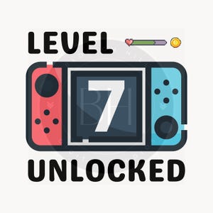 Level 7 Unlocked Birthday SVG, 7. Geburtstag Gamer SVG, 7 Jahre alter Geburtstag Shirt SVG, Kinder SVG, digitale Datei zum Download, Geburtstag Clipart