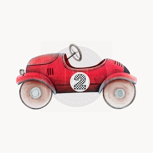 Snelle twee verjaardag png, rode vintage raceauto, tweede verjaardag uitnodigen, transparante png-downloads, gelukkige verjaardag ontwerp, 2e verjaardag raceauto