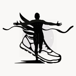 Sport Clipart: männliche Kontur - Digitaler Download SVG & PNG, Leichtathletik Silhouette, Cricut-Datei, XC-Laufschuh Umriss, Kerl