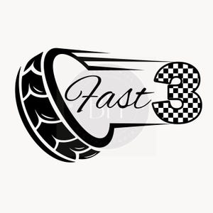 Fast Three Birthday PNG, Tire Race Car, 3rd Birthday Invite, Transparent PNG Downloads, Happy Birthday Design, Third Birthday Racing Fast