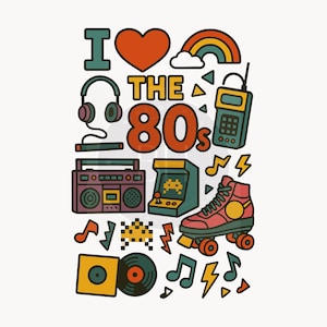 J'aime les années 80 PNG, maman vintage des années 80, téléchargement immédiat du design des années 1980, nostalgie des années 1980 PNG, conception de chemise des années 80, PNG rétro des années 1980, thème des années 80 png