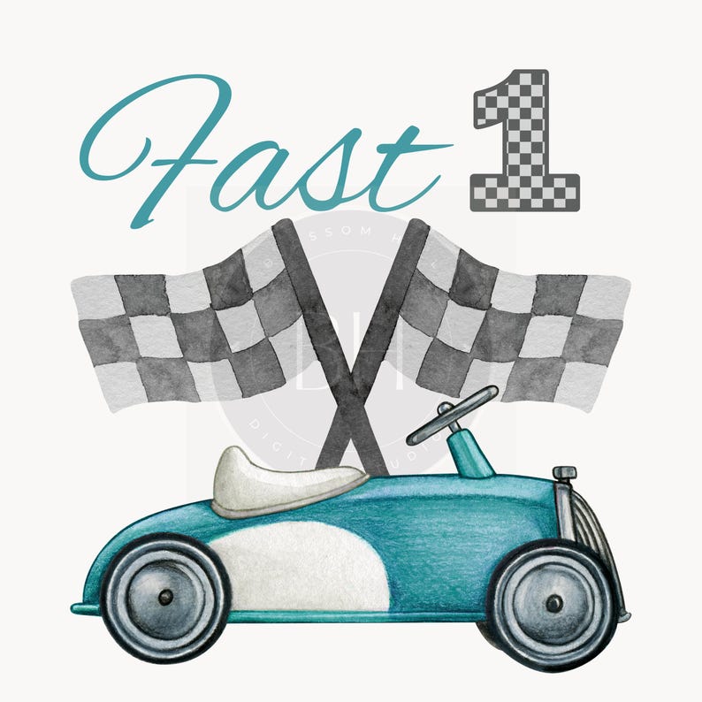 Fast One Birthday Race Car PNG: 1st Birthday Design (digital Download ...