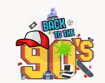 90s Nostalgia PNG: Retro Design (Digital Download)