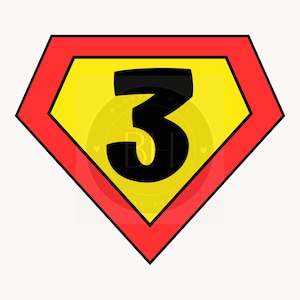Arquivos digitais de aniversário de três anos super, SVG, terceiro aniversário Svg, herói Svg, camisa de aniversário de meninos Svg, silhueta, download de arquivos PNG