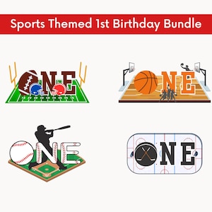 Sport EIN 1. Geburtstag einladen, 1. Geburtstag, EIN Basketball, EIN Baseball, EIN Hockey, Ein Fußball, Sportgeburtstag, Rookie des Jahres
