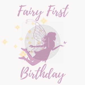 Fada Rosa Primeiro Aniversário, PNG, Design de Sublimação de Fadas, Festa de 1º Aniversário de Fada, Fadas Voadoras, Download Digital Instantâneo