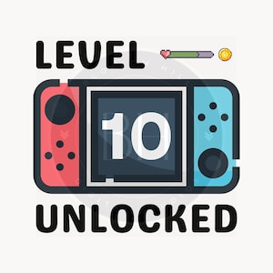 Level 10 Unlocked Birthday SVG, 10 Jahre alter Gamer svg, 10 Jahre alter Geburtstags-Shirt-Svg, Kinder svg, digitale Datei-Download, Geburtstag Clipart