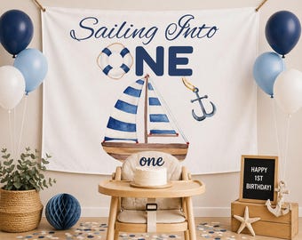 Nautical First Birthday PNG: Sailing Theme (Digital Download)