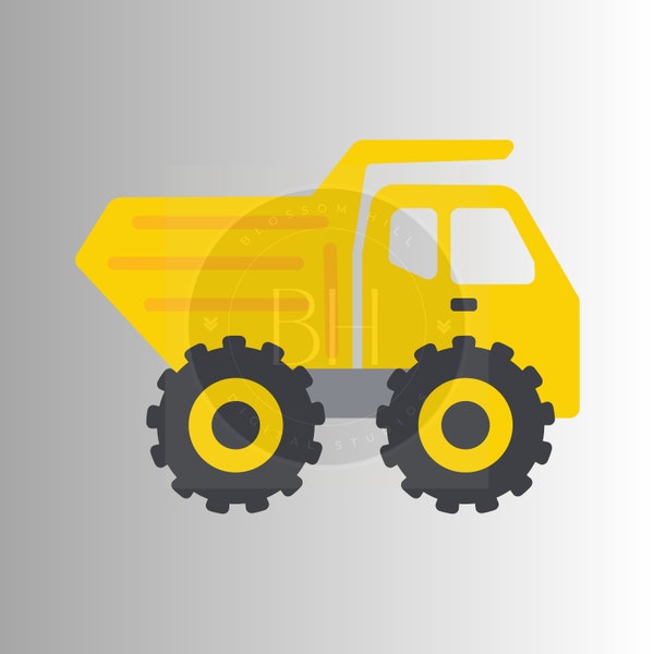 Dump Truck SVG, Toy Dump Truck SVG, Clipart, Dump Truck Clipart, Instant Download, Yellow Truck PNG, Digital Art Transparent Background