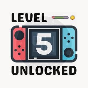 Level 5 Unlocked Birthday SVG, 5. Geburtstag Gamer svg, 5 Jahre alter Geburtstag Shirt svg, Kinder svg, digitale Datei zum Download, Geburtstag Clipart