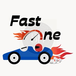 Fast One Birthday png, raceauto SVG, eerste 1e verjaardag T-shirt, transparante png-downloads, gelukkige verjaardag ontwerp, 1e verjaardag raceauto