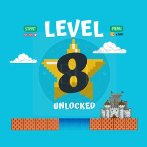 Level 8 Unlocked Birthday SVG, 8.Geburtstag Gamer svg, 8 Jahre alter Geburtstag Shirt svg, Kinder svg, Videospiel Level 8 PNG, Geburtstag Clipart